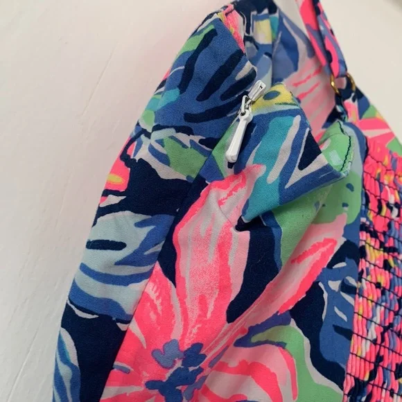 Lilly Pulitzer Easton Capri Soleil Fit & Flare Dress Navy Floral Sz 00 EUC - Picture 11 of 16